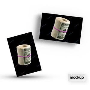 Wad of Cash Money Pink Banded Hundred Dollar Bills PNG Graphic Instant Digital Download Files image 6