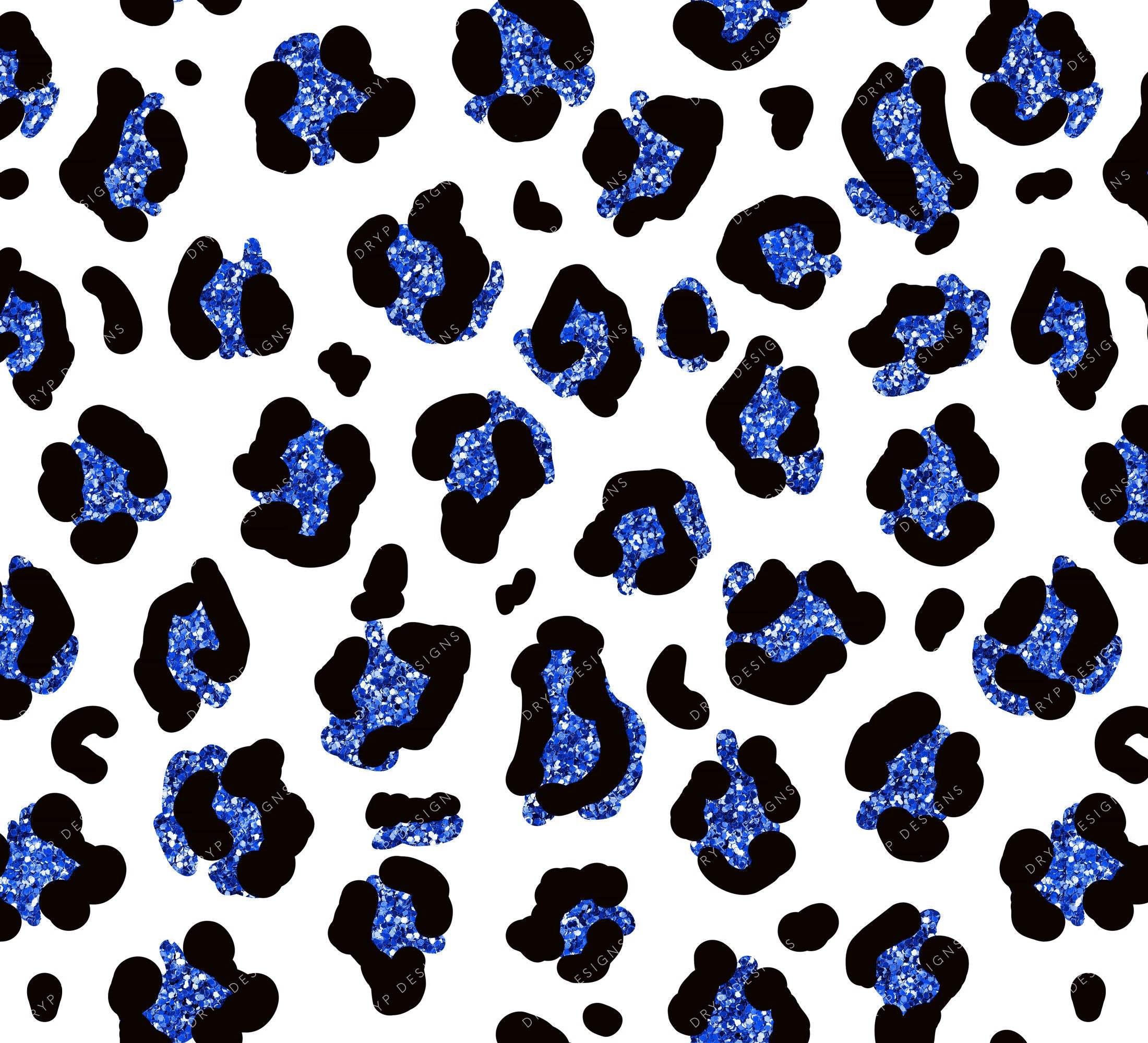 Blue Glitter Leopard Print PNG Seamless - Etsy Finland