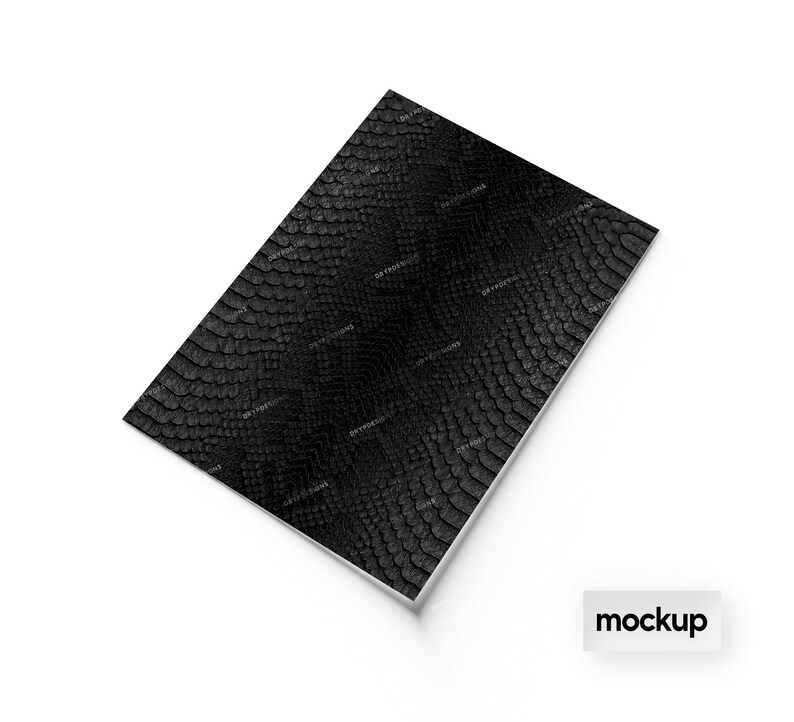 May include: Black snakeskin textured sheet of vinyl. The vinyl is flat and has a smooth surface.