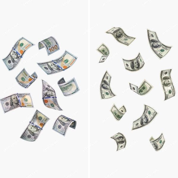 Falling Hundreds Money Spiral PNG Transparent Overlay - Floating + Falling Money PNG Digital Download Files