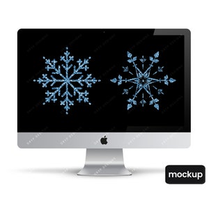 Winter Snowflake PNG Ice Blue Glitter Snowflake Bundle Winter Glitter Designs Transparent PNG Digital Download File image 4