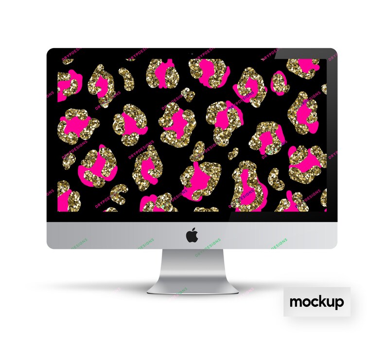 Gold Glitter + Pink Leopard Print PNG Seamless Pattern - Transparent ...
