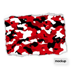 Red Camo Seamless Background Pattern Vibrant Red Camouflage SVG PNG Digital Paper Download Files image 8