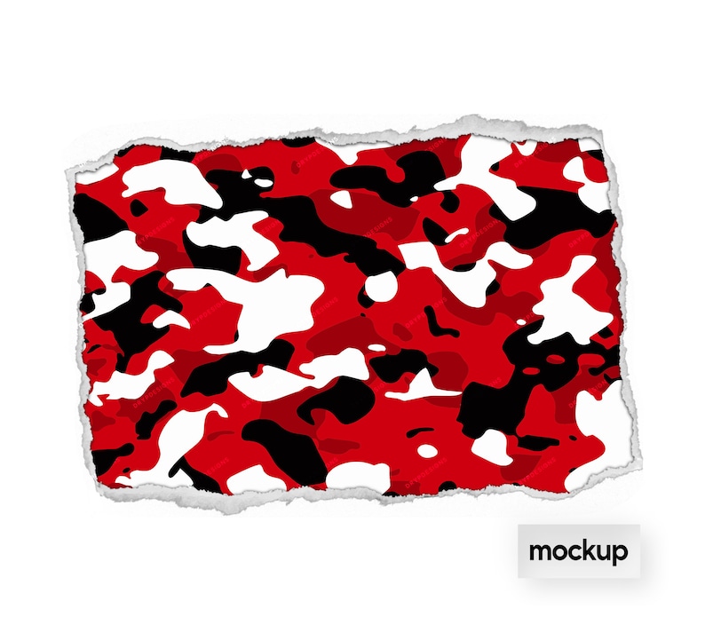 Red Camo Seamless Background Pattern Vibrant Red Camouflage SVG PNG Digital Paper Download Files image 8