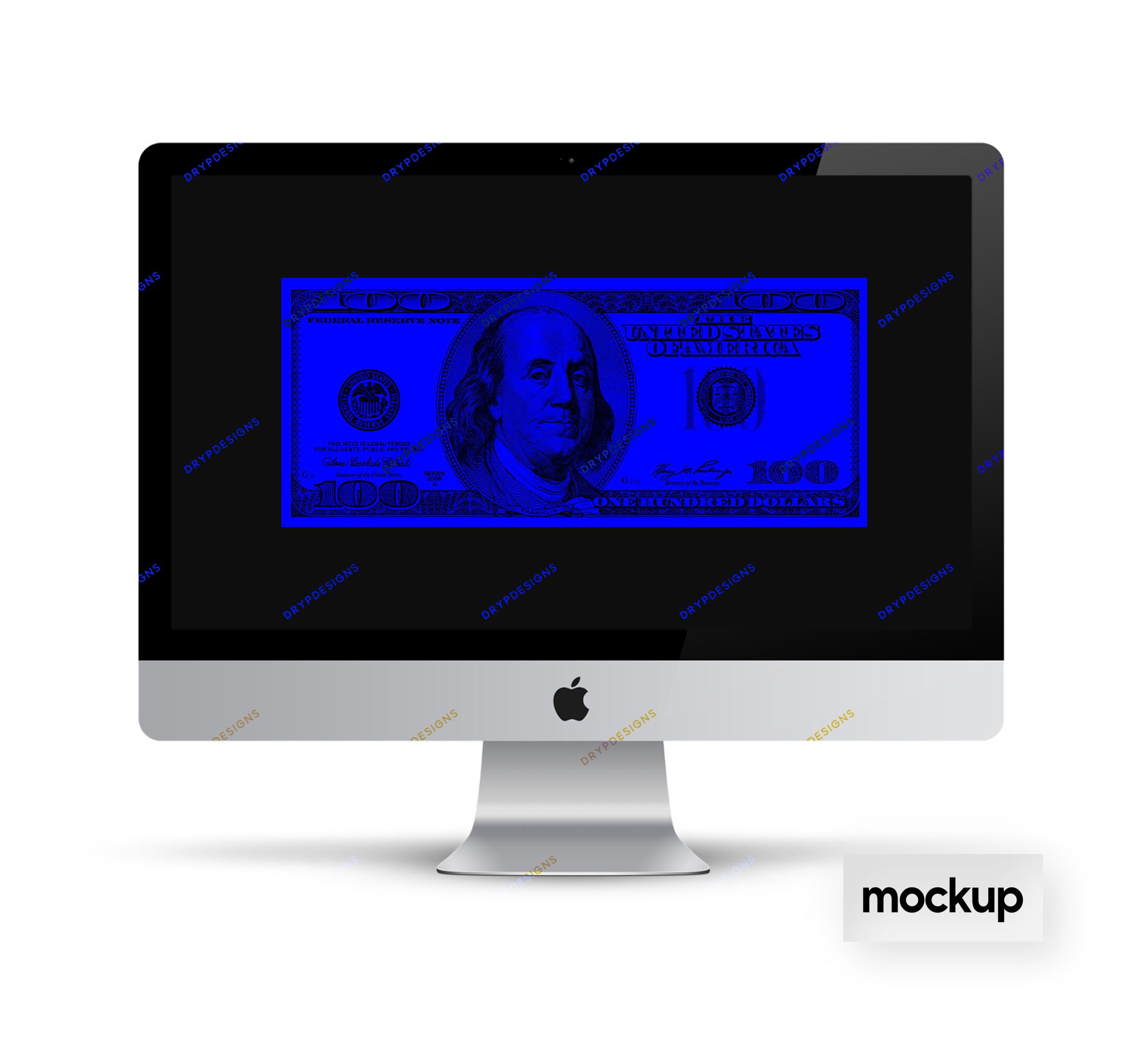 Royal Blue 100 Dollar Bill Money PNG Graphic - US One Hundred Dollar ...