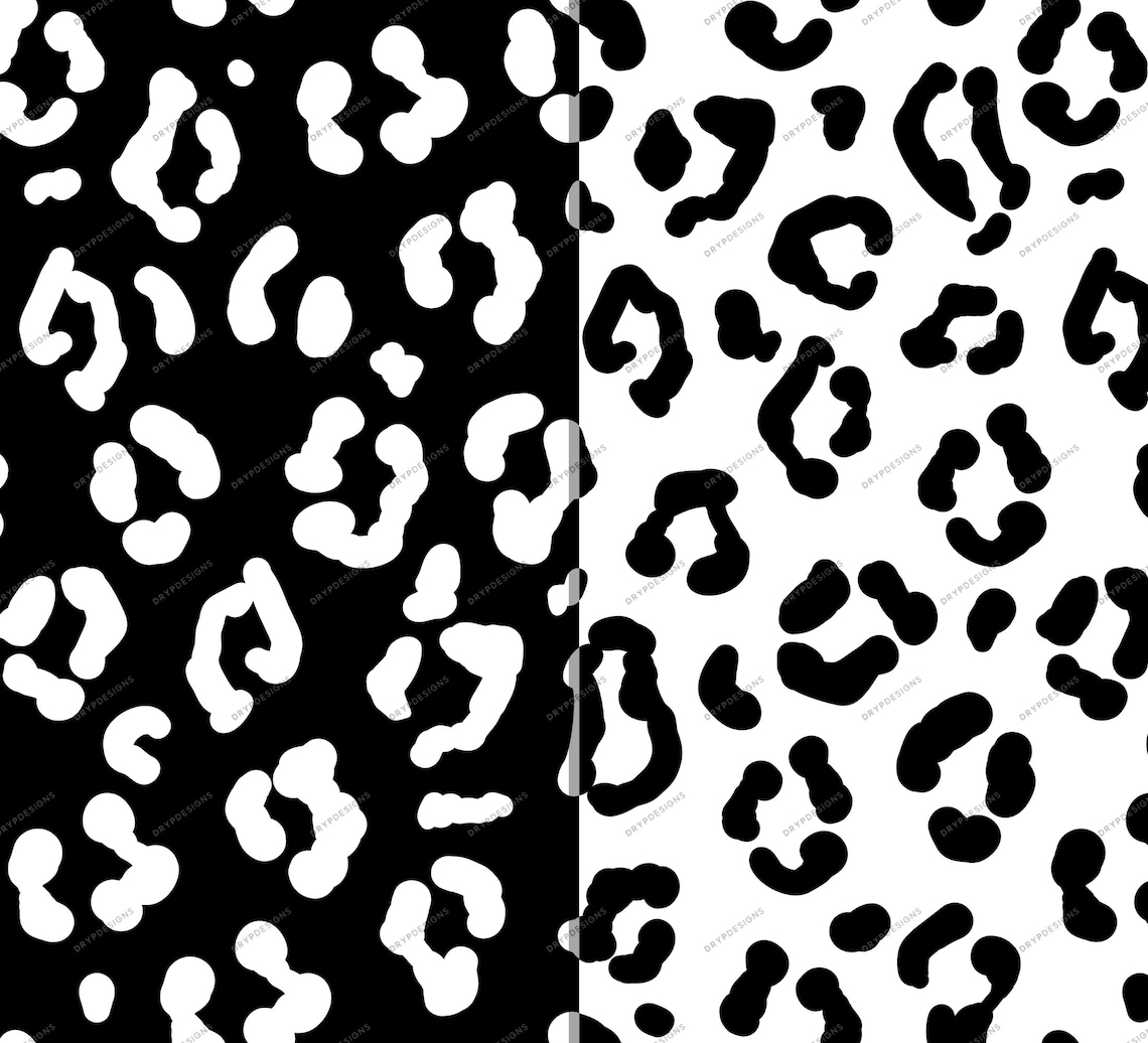 Black White Leopard Print Seamless Background Pattern - Etsy