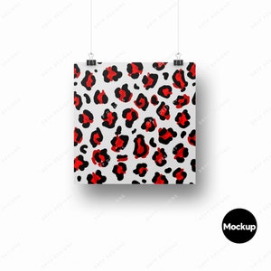 Black + Red Leopard Print Seamless Pattern SVG + PNG Digital Download ...
