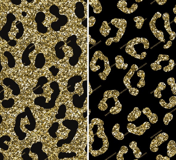 Black Gold Glitter Seamless Leopard Print Background Pattern Glitter  Textured Digital Download Files -  Canada