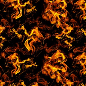 Blazing Flaming Fire Seamless Background Texture - Orange Fire Digital Paper PNG - File di download digitale
