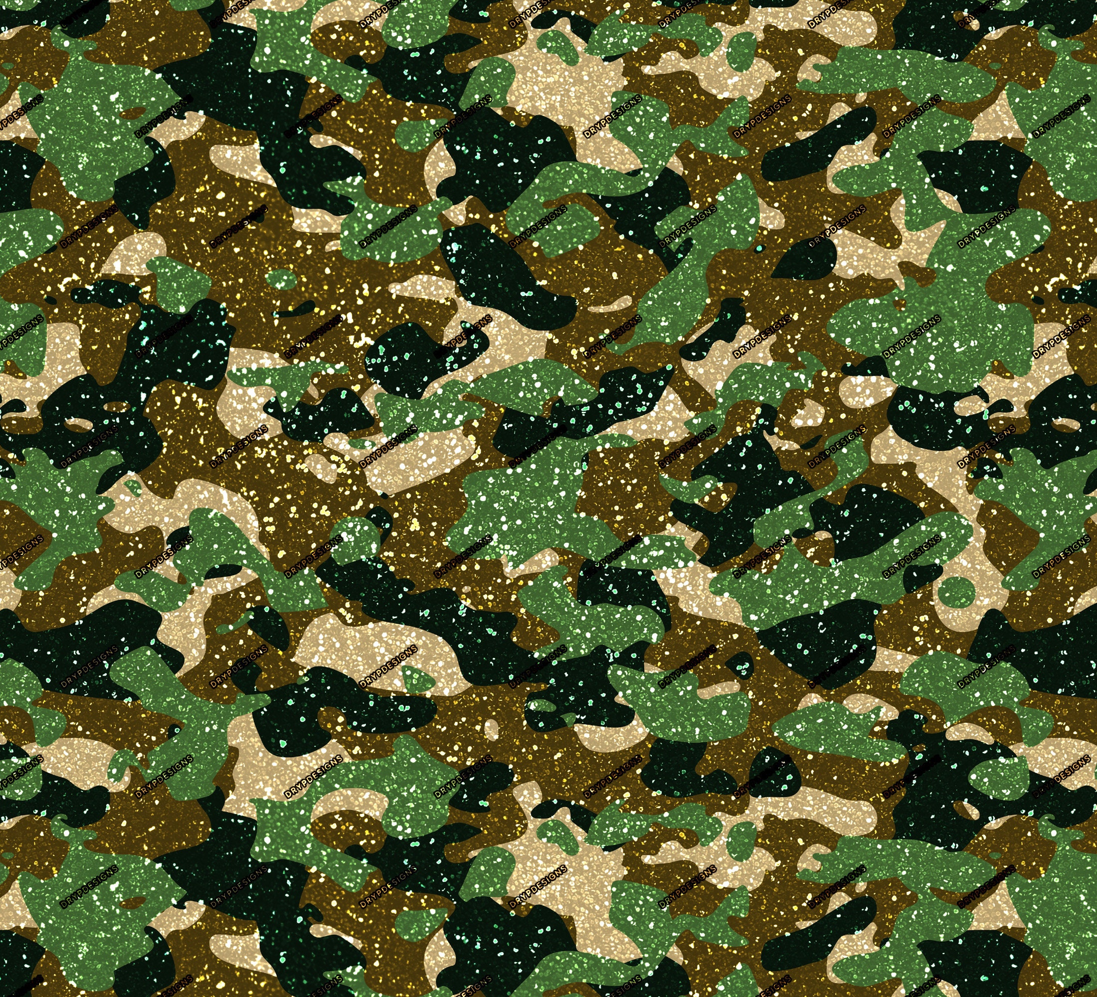 Green + Brown Glitter Camouflage Seamless Digital Background Pattern ...