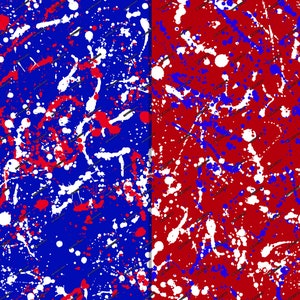 Rot + Weiß + Blau Farbe Splatter Seamless Digital Paper Background - Patriotische Farbe Splattered Wallpaper - Sofortiger digitaler Download Dateien
