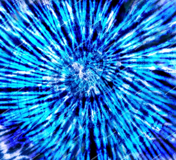 Ocean Blue Tiedye Digital Paper Background Texture Vibrant Tiedye