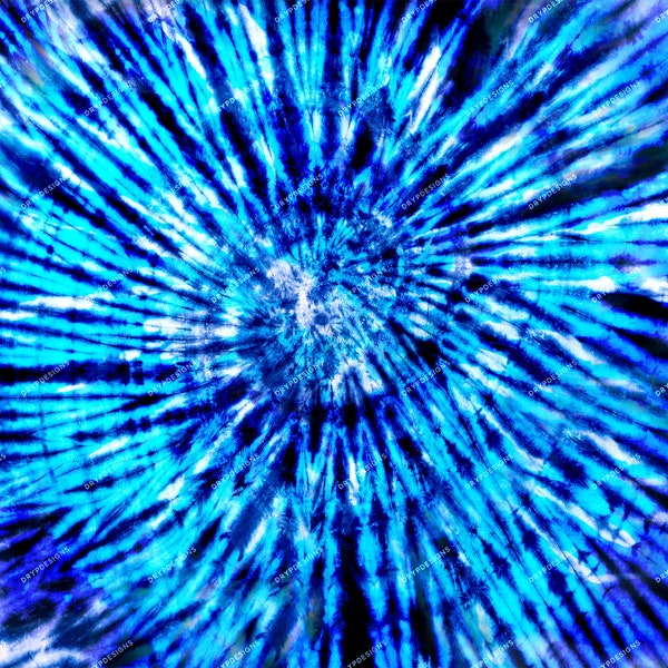 Ocean Blue Tiedye Digital Paper Background Texture - Vibrant Tiedye Background PNG - Digital Download Files