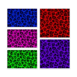 Realistic Leopard Print Seamless Background PNG Bundle - Vibrant HD Color Faux Fur Leopard Digital Paper Download Files