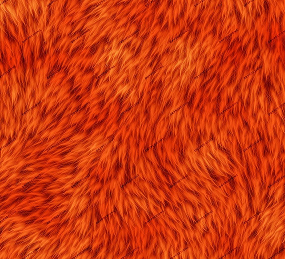 Red Fur Close Up on Faux Fur Background