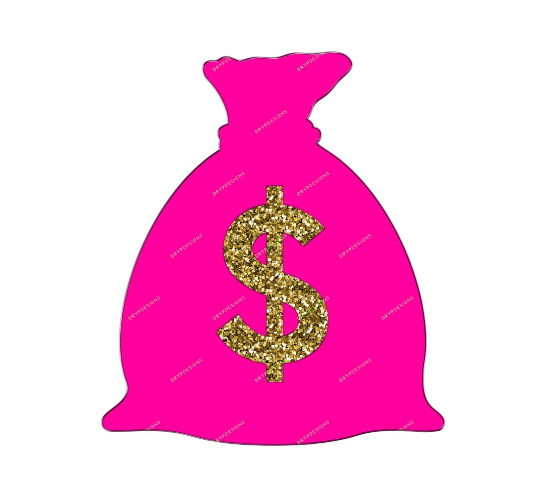 Glitter money bag hotsell