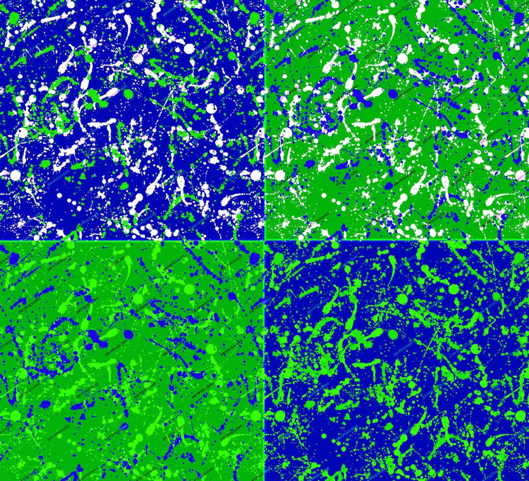 Blue Green Paint Splatter Seamless Digital Paper Background Texture