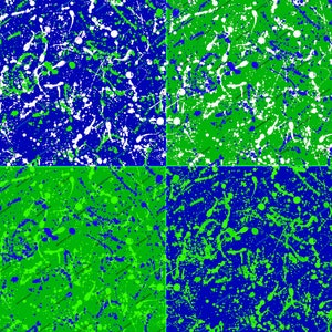 Blauwe + groene verf Splatter naadloze digitale papier achtergrond textuur bundel - digitale downloadbestanden