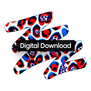 Red White Blue Leopard Print Seamless Background Pattern Patriotic