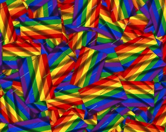 Rainbow Flag Seamless Background - Vibrant Rainbow Flag Digital Paper - Instant Digital Download Files