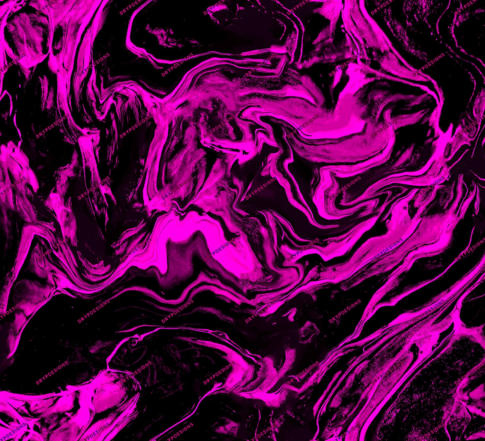 Pink + Black Marble Swirl Seamless Background Texture - Abstract Neon ...
