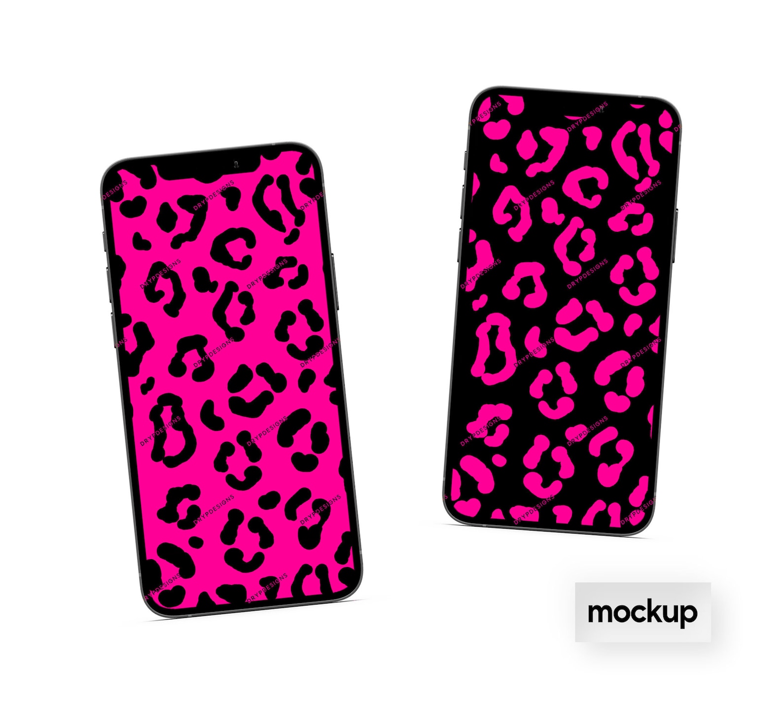 Hot Pink + Black Leopard Print Seamless Digital Paper Background ...