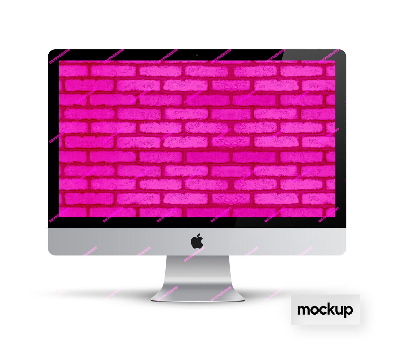 Hot Pink Brick Wall Seamless Background Texture Vibrant Etsy
