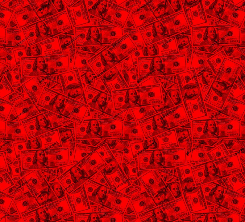 Red Money Background 100 Dollar Bills Seamless Digital Paper Etsy