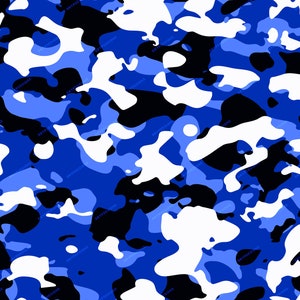 Camuflaje azul Patrón de fondo de papel digital sin costuras - Vibrant Blue Camo PNG - Digital Download Files