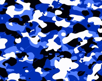 Classic blue camo seamless pattern. Variegated dyed tri blend