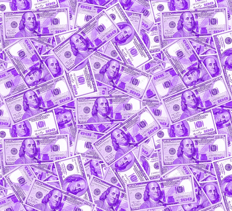 Purple Money Background 100 Dollar Bills Seamless Digital Etsy