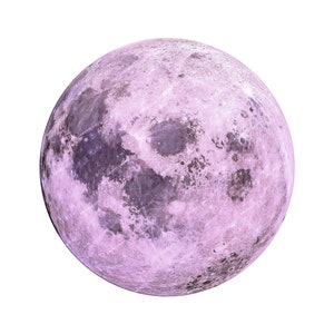 Pink Moon PNG Graphic - Full Moon Outer Space Planets - Digital Download File