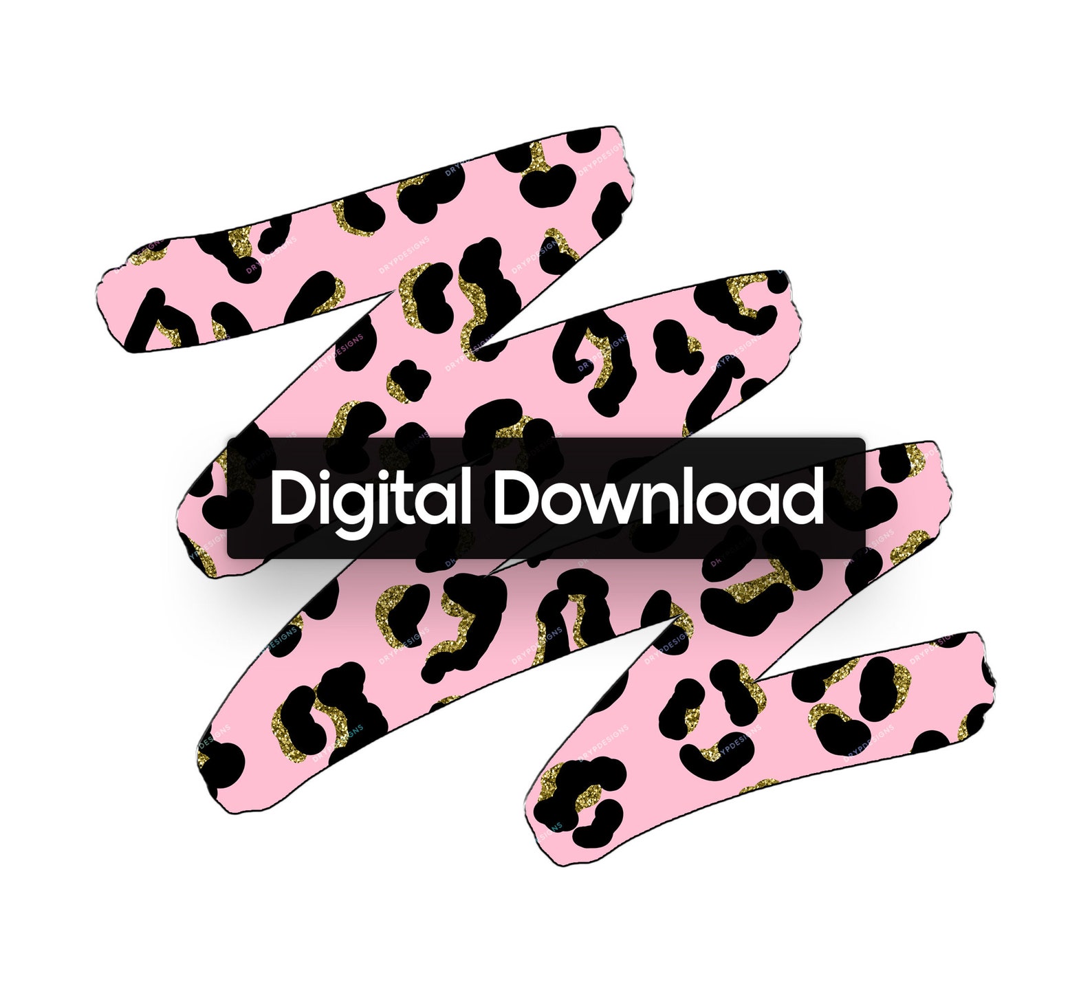 Bubble Gum Pink Leopard Print Gold Glitter Seamless Digital Paper ...
