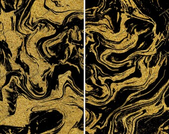 Black + Gold Marble Granite Seamless Background Texture - Luxurious Gold Abstract Digital Paper Background - Digital Download Files