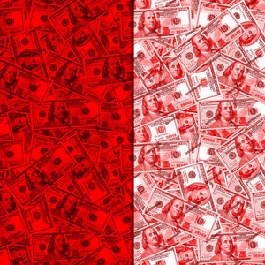Red 100 Dollar Bills Seamless Money Digital Paper Background - USD Banknote Cash Wallpaper PNG - Digital Download Files