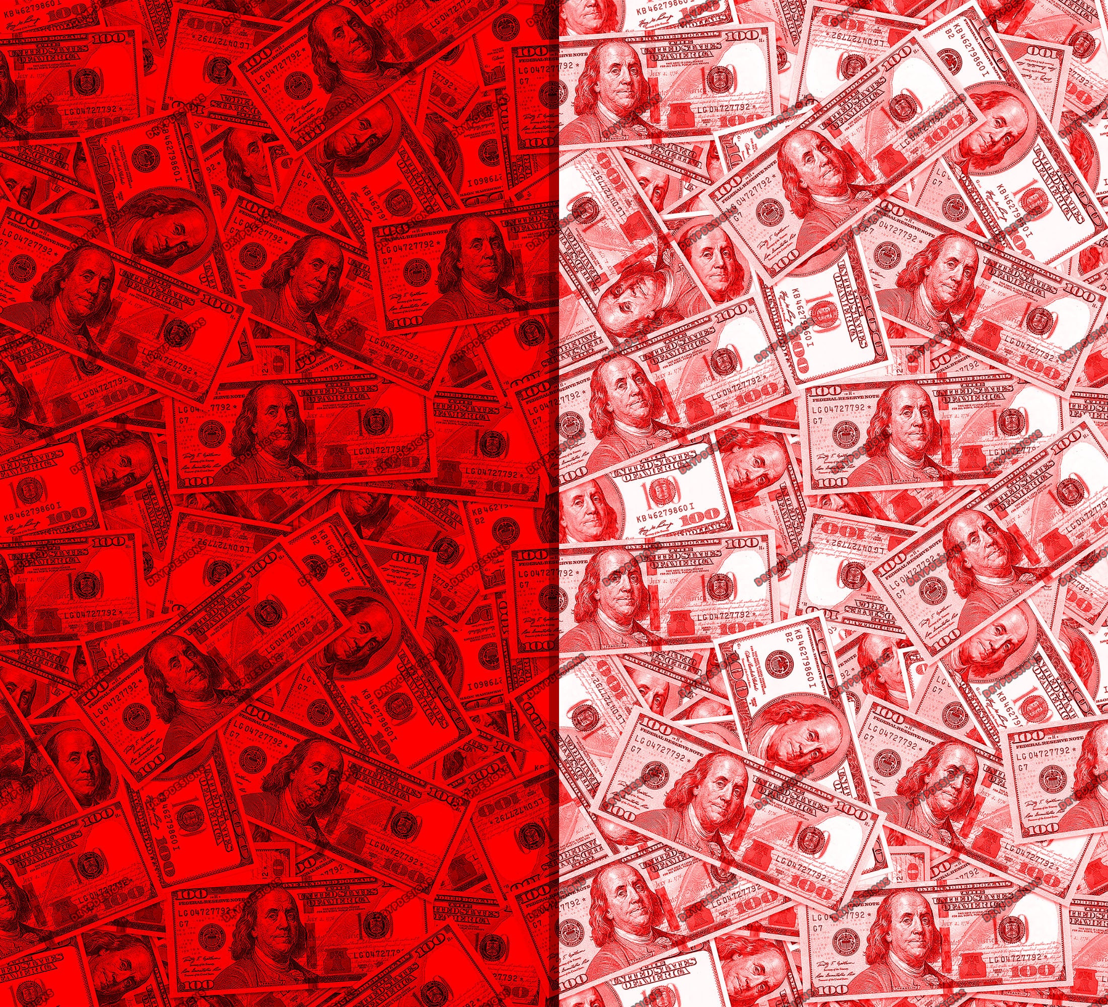 Red 100 Dollar Bills Seamless Money Digital Paper Background - Etsy