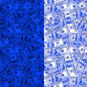 Banconote da 100 dollari blu contante sfondo digitale senza soluzione di continuità - Banconote da centinaia di dollari blu reale PNG - File di download digitale