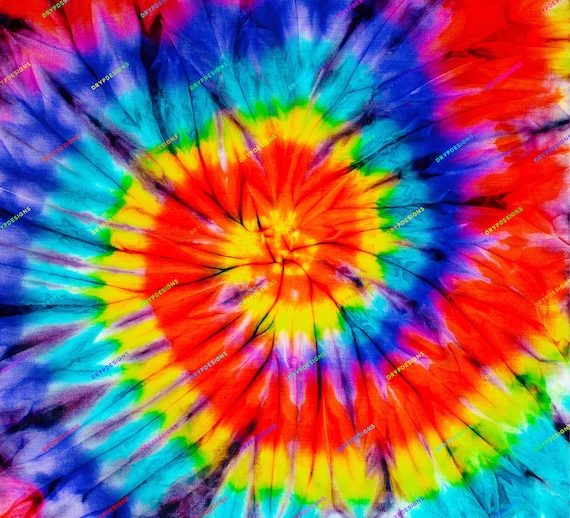 Vibrant Rainbow Tie-dye Swirl Background Pattern Texture Digital