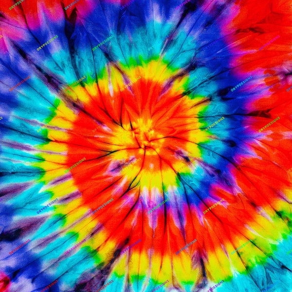 Vibrant Rainbow Tie-Dye Swirl Background Pattern Texture - Digital Paper Download