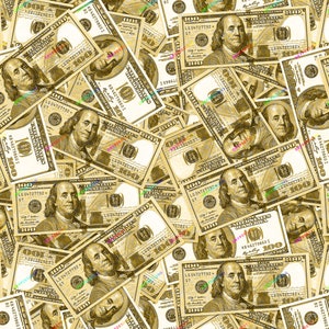 Gold Money Digital Background - 100 Dollar Bills Seamless Digital Paper Cash Background PNG - Digital Download