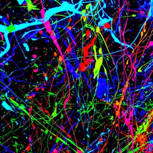 Neon Rainbow Paint Splatter Background - Descarga de papel digital