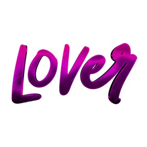 Pink Lover PNG Words - Valentijnsdag Handgeschreven Woorden Pink Metal 3D Teksteffect - Transparante PNG - Digitaal downloadbestand