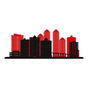 Fort Myers Florida Skyline SVG + PNG Grafik Clipart - Stadtbild Silhouette Vektorform - Sofortige digitale Downloaddateien
