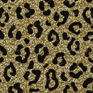 Black Gold Glitter Seamless Leopard Print Background Pattern Glitter ...