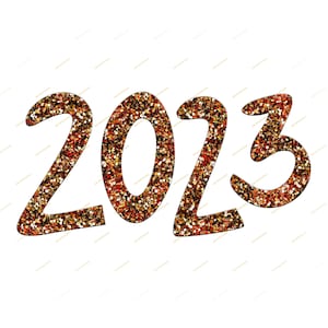 2023 Glitter Text PNG + SVG Graphic - Maroon + Gold Glitter Handgeschreven Woorden Ontwerpen Transparant - Instant Digitale Download Bestanden