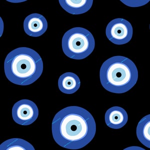 Greek Evil Eye PNG Seamless Pattern Overlay Blue Evil Eye Background ...