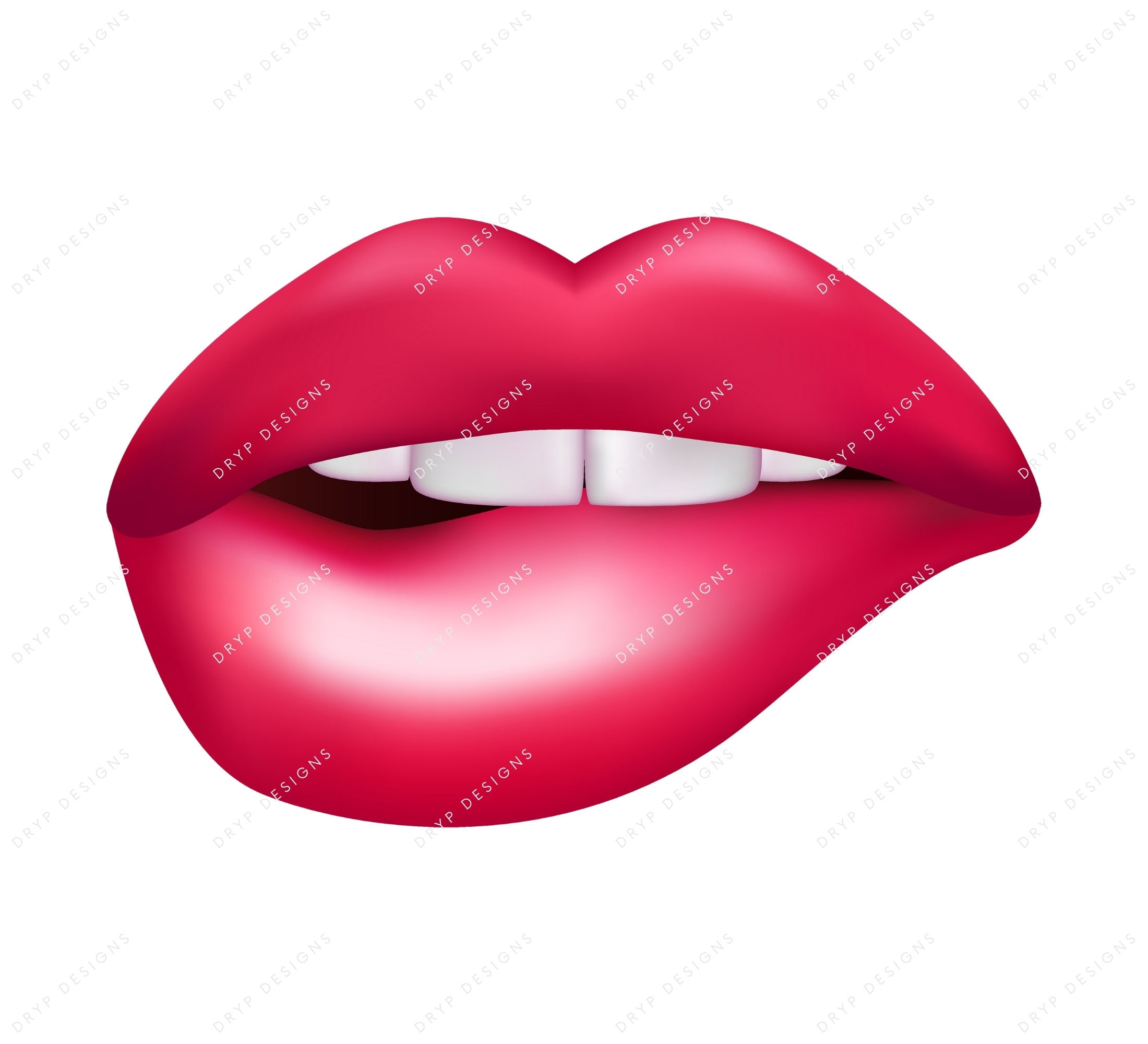 Juicy Pink Lips Sexy Lip Bite PNG SVG Digital Download File Etsy