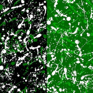 グリーンペイントスプラッターシームレスデジタルペーパー背景パターン - 黒 + 白 + グリーンスプラッター壁紙 - インスタントデジタルダウンロードファイル