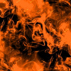 Smokey Blaze Orange Firey Flames Digital Paper Background Seamless Texture - Orange Fire PNG Background - Digital Download Files