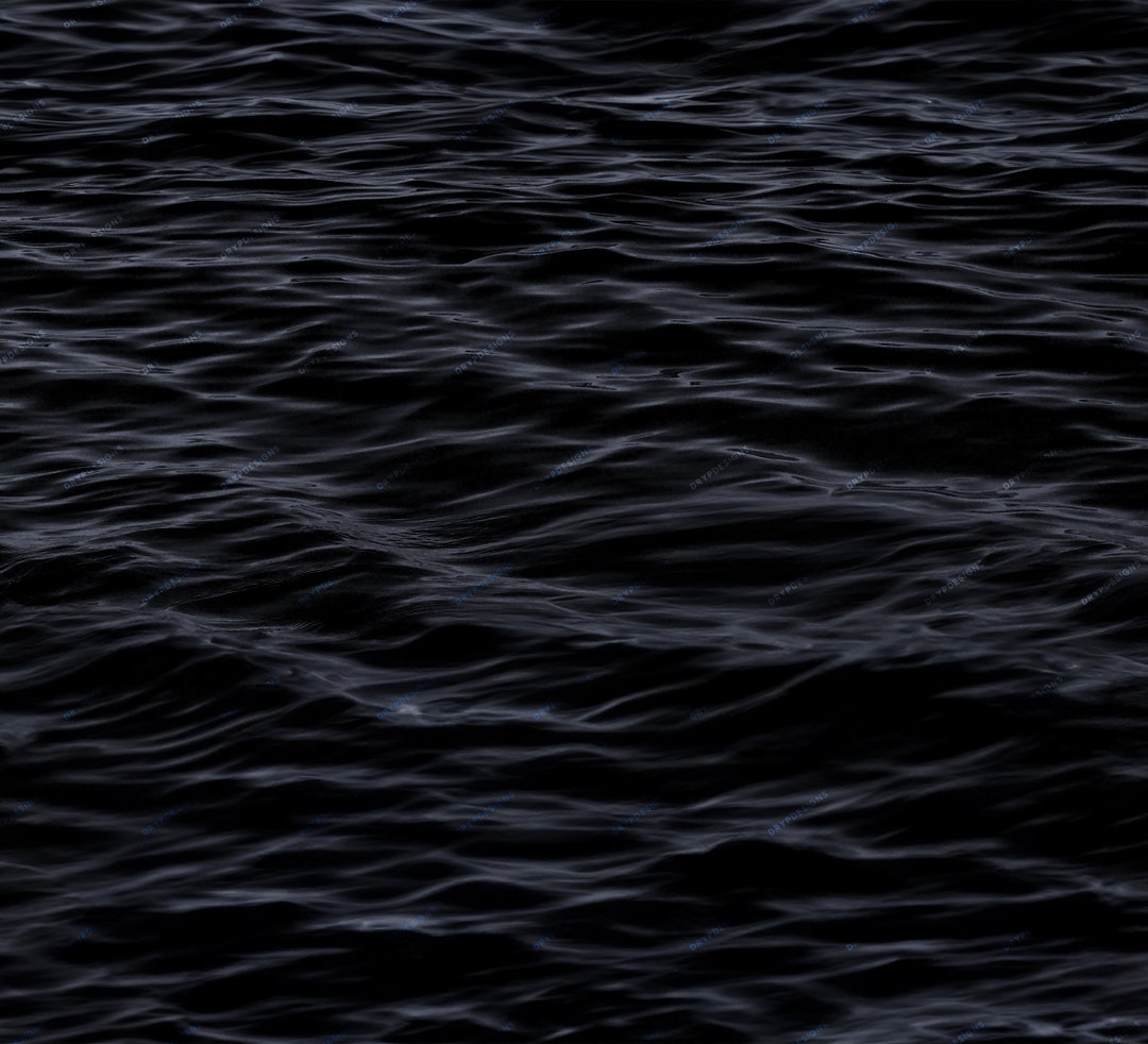 Black Water Seamless Digital Background Texture Dark Bold Ocean Waves